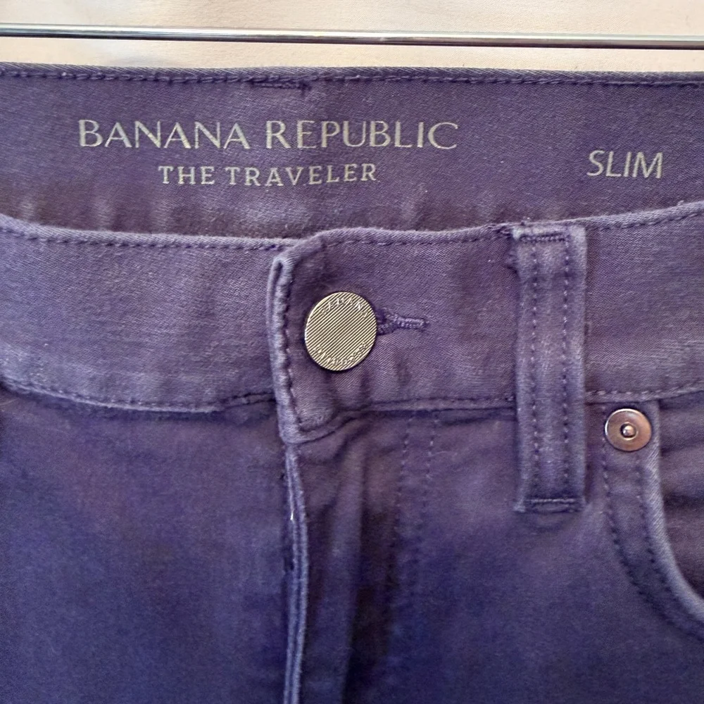 Banana Republic Men’s 32x32 Traveler Jeans Pants Navy Blue Slim‎ Straight Preppy